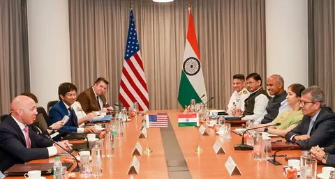 Brian Mast delegation meets Defence Secretary Rajesh Kumar Singh on defence industrial ties