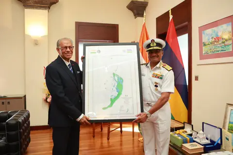 CNS Mauritius Prime Minister call brings pledge of Indian Navy support for Coast Guard