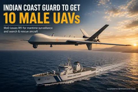 Coast Guard MALE drones sought as Defence Ministry issues RFI for ten aircraft