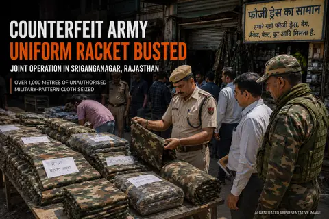 Counterfeit Combat Uniform Racket Uncovered in Sriganganagar as Army, Police Seize 1,000 Metres of Cloth