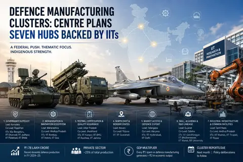 Defence Manufacturing Clusters: Centre Plans Seven Hubs Backed by IITs