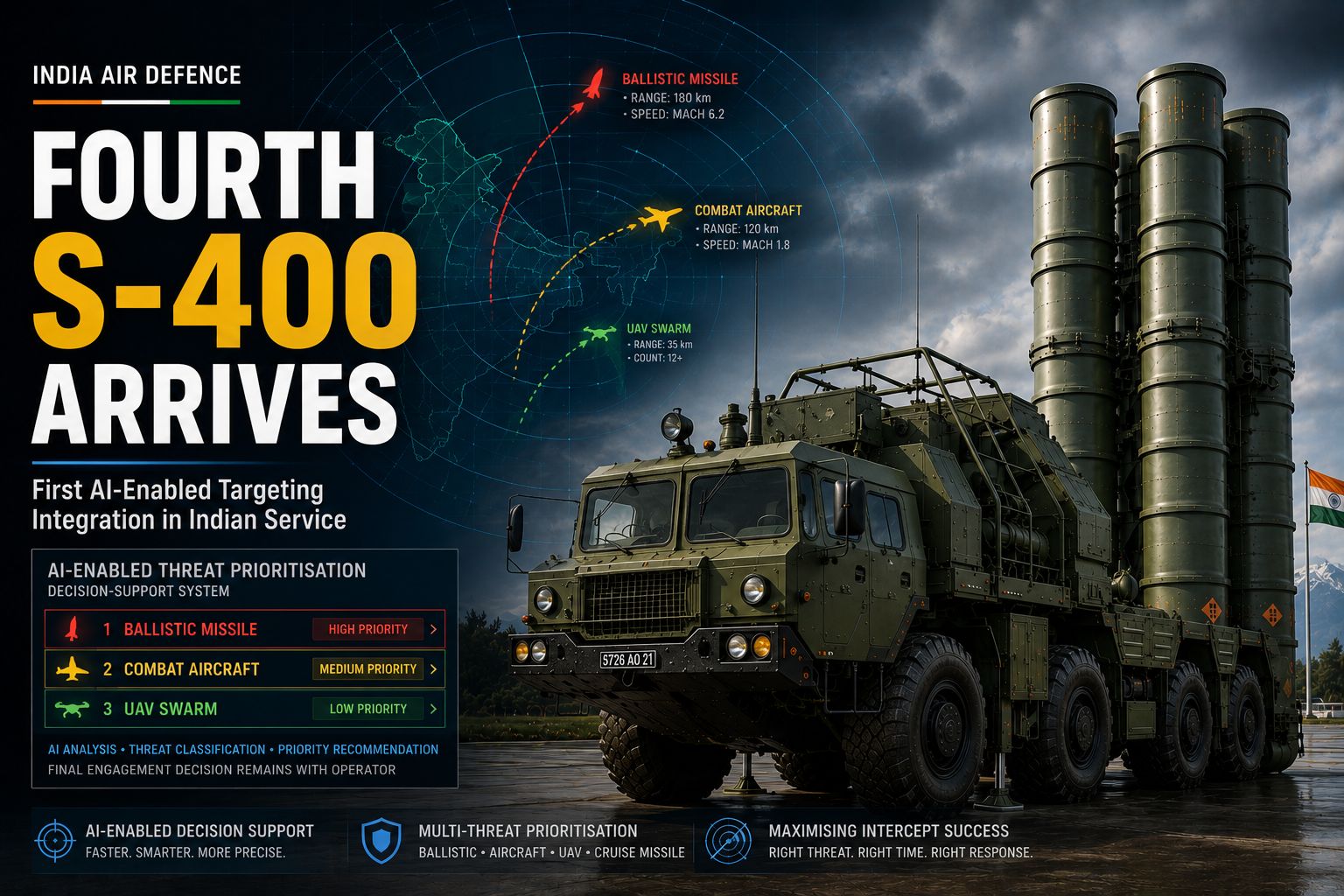 India's Fourth S-400 Air Defence Squadron Arrives with AI-Enabled Targeting, Marking a New Chapter for Aerial Defence