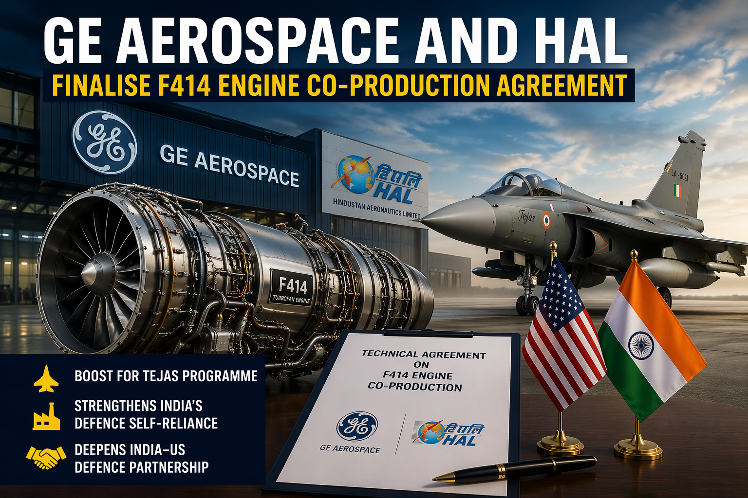 GE Aerospace and HAL Finalise F414 Engine Co-Production Deal
