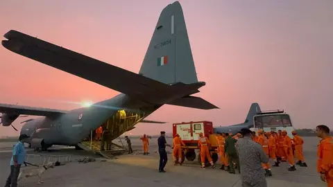 IAF Nepal flood relief airlift begins with C-130J