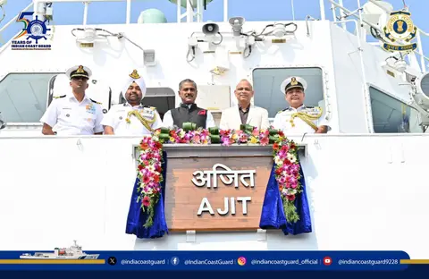 ICGS Ajit commissioned at Goa Shipyard, new Fast Patrol Vessel to guard Okha