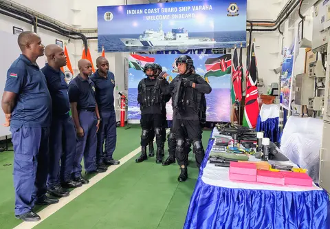 ICGS Varaha Mombasa visit ends with boarding and rescue drills alongside Kenya Coast Guard