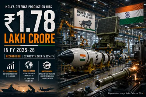 India defence production hits record Rs 1.78 lakh crore in FY 2025-26