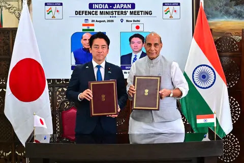 India Japan Maritime Pact Signed as Rajnath Singh and Koizumi Meet in Delhi