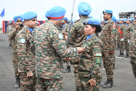 Indian Army peacekeepers honoured with United Nations medals in eastern DRC