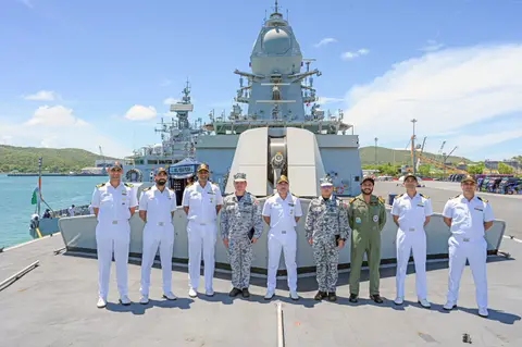Indian Naval Ships Thailand Visit: Udaygiri, Kavaratti and Shakti Dock at Sattahip