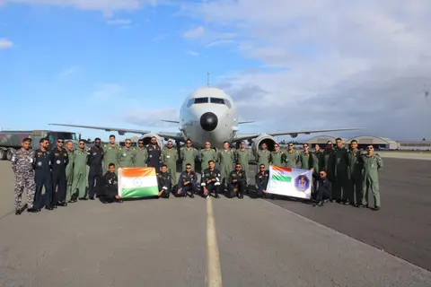 Indian Navy RIMPAC 2026 Contingent Lands In Honolulu With P8I Aircraft