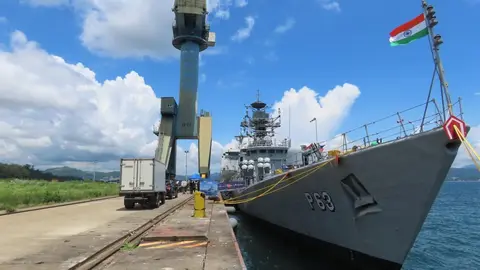 Indian Navy Subic Bay call as INS Sahyadri and INS Kulish join ADMM-Plus activity