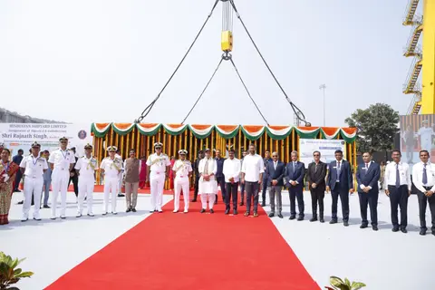 Indigenous Fleet Support Ship Surya, Indian Navy's first, launched at Hindustan Shipyard