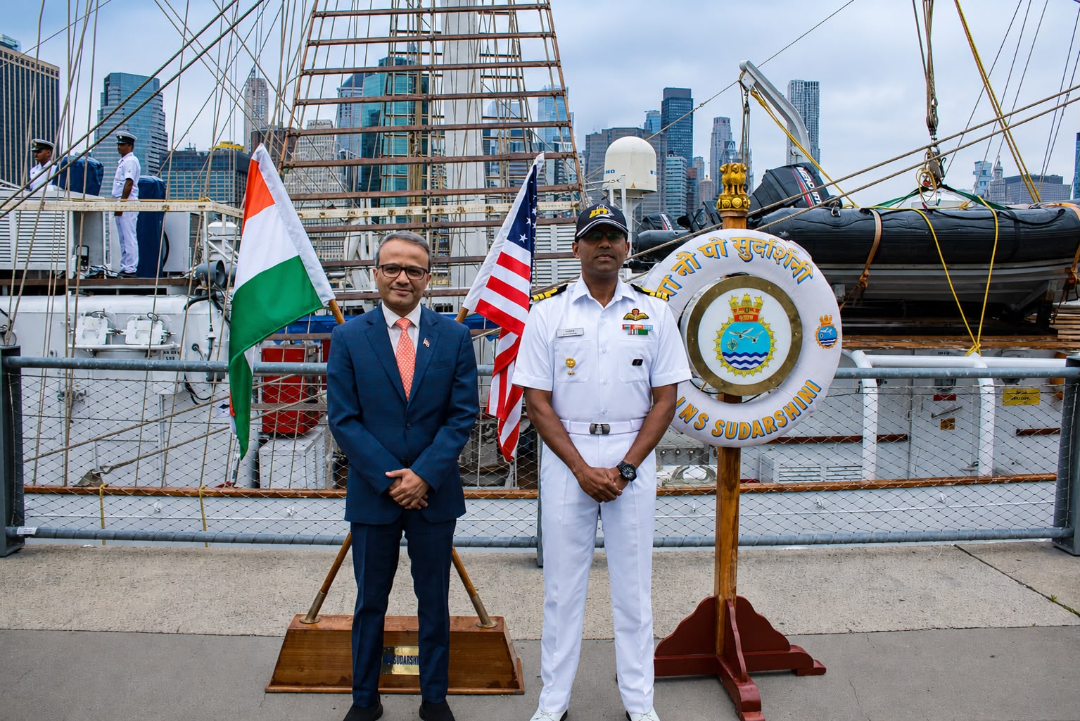INS Sudarshini New York Port Call Ends as Ship Sails for Boston