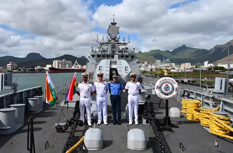 INS Tarkash Mauritius Port Call Concludes as Frigate Sails for South West Indian Ocean