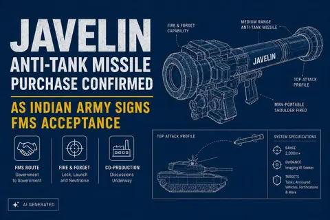 Javelin anti-tank missile purchase confirmed as Indian Army signs FMS acceptance
