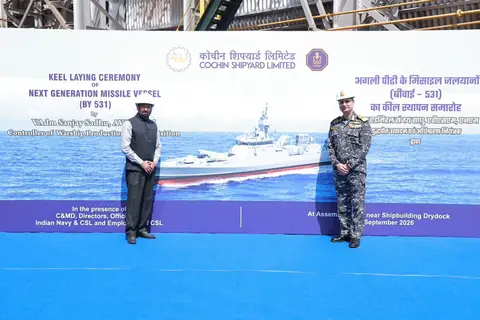 NGMV keel laying held at Cochin Shipyard for first missile vessel