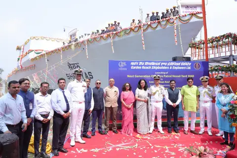 NGOPV Shreyas launch at GRSE puts another indigenous patrol ship in the water