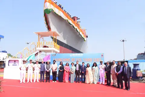 NGOPV Srishti launch at Goa Shipyard puts a new patrol ship in the water for the Navy