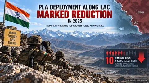 PLA Deployment Along LAC Reduced to Ten Brigade-Sized Forces in 2025, MoD Says