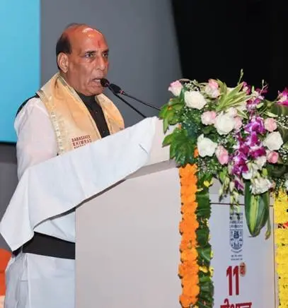 Rajnath Singh Ambedkar University convocation: acquire knowledge, question injustice through the Constitution