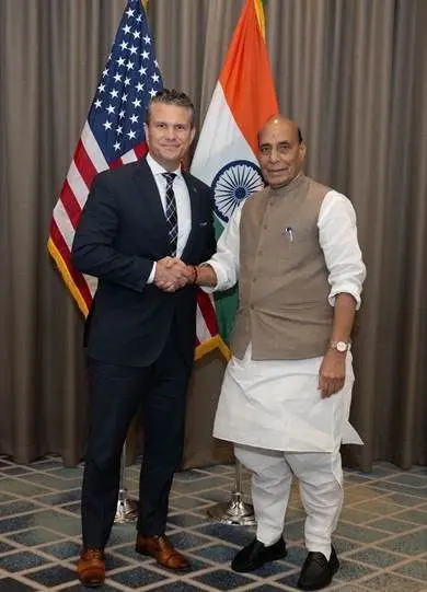 Rajnath Singh Hegseth meeting in Cebu marks one year of India US defence framework