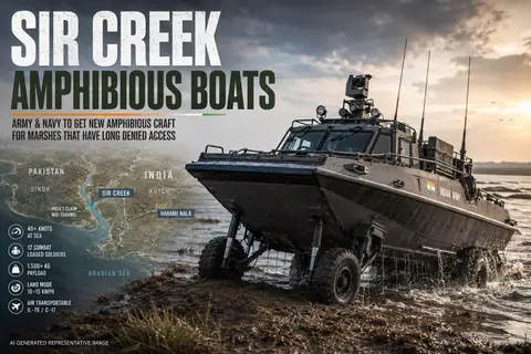 Sir Creek amphibious boats to give Army and Navy a land to water crossing the marshes have long denied