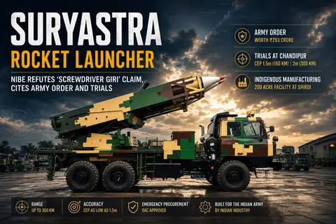 Suryastra rocket launcher: Nibe refutes screwdriver giri claim, cites Army order and trials